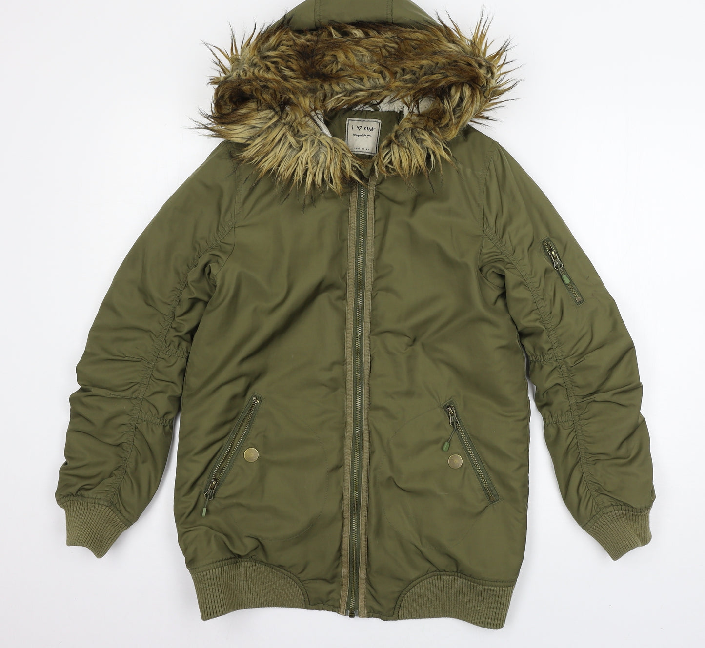 NEXT Girls Green   Parka Coat Size 12 Years