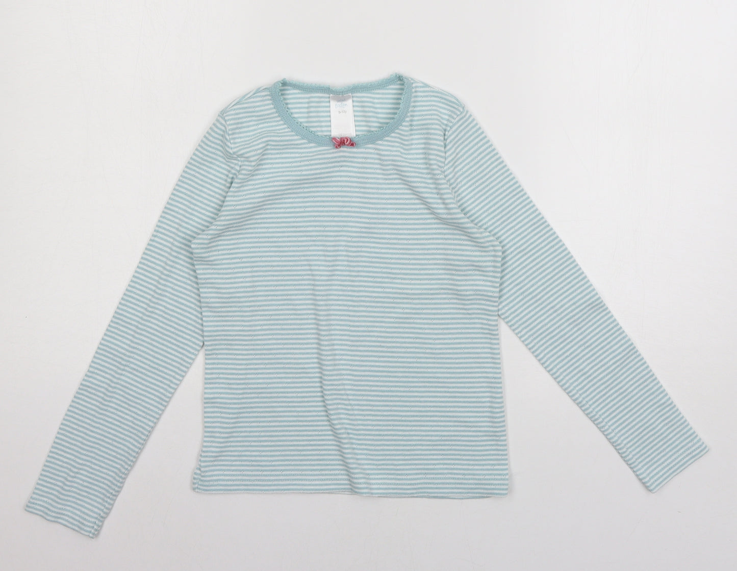 Mini Boden Girls Black Striped Jersey Basic T-Shirt Size 9-10 Years