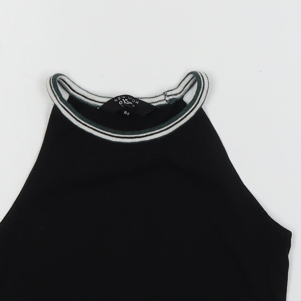 New Look Girls Black  Jersey Basic Tank Size 10-11 Years
