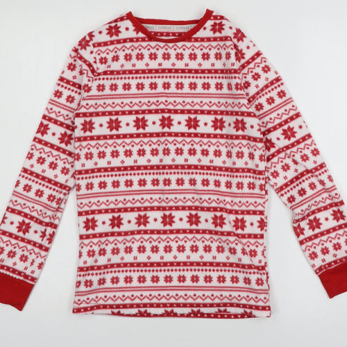 F&F Girls Black Geometric Fleece Top Pyjama Top Size 11-12 Years