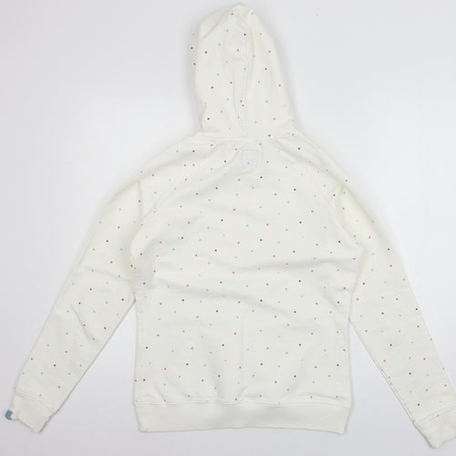 Joules Womens Ivory Polka Dot Jersey Pullover Hoodie Size 10