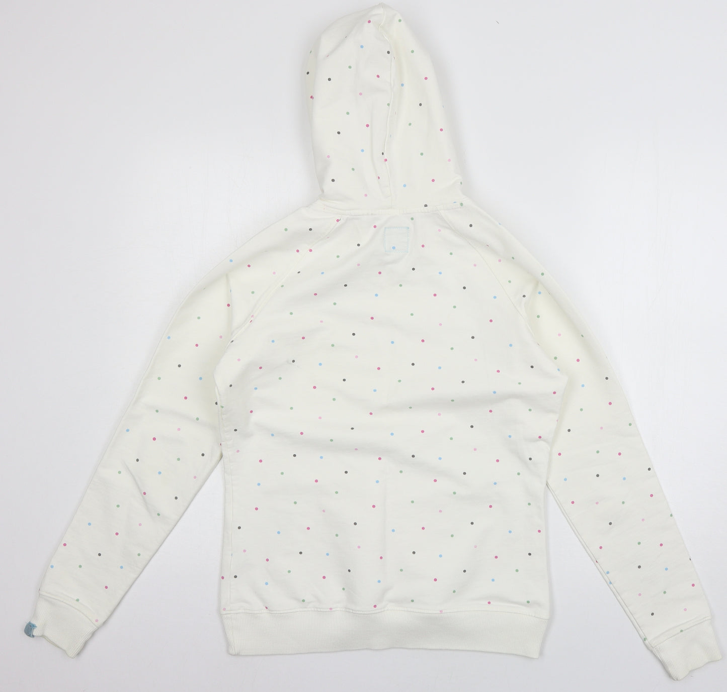 Joules Womens Ivory Polka Dot Jersey Pullover Hoodie Size 10