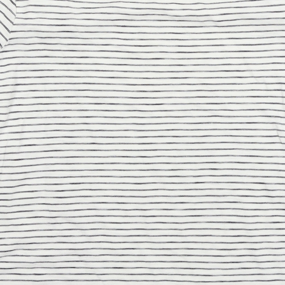 Fat Face Womens White Striped  Basic T-Shirt Size 16