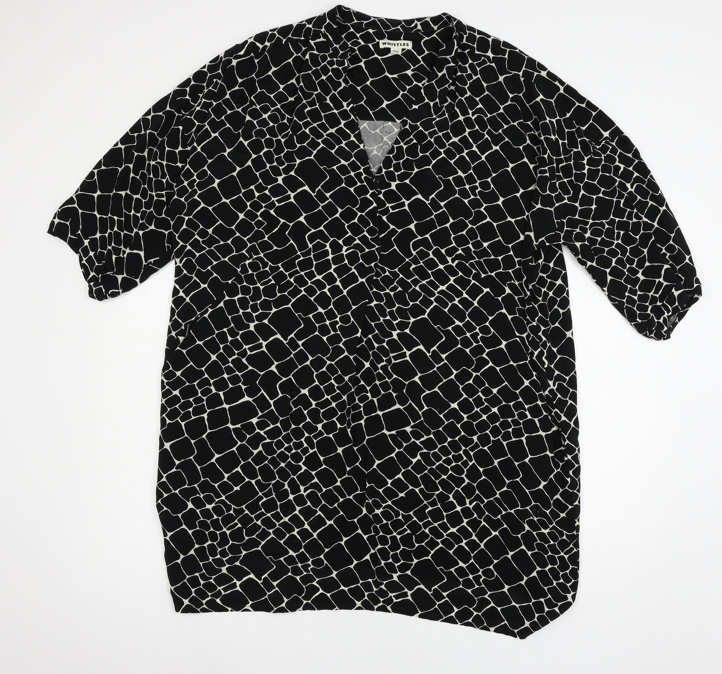 Whistles Womens Black Geometric  Shirt Dress  Size L