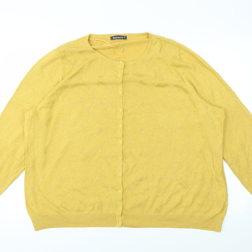 Bonmarché Womens Yellow   Full Zip Jumper Size XL