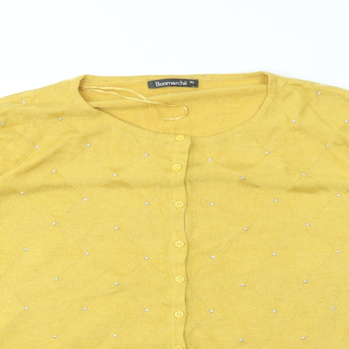 Bonmarché Womens Yellow   Full Zip Jumper Size XL