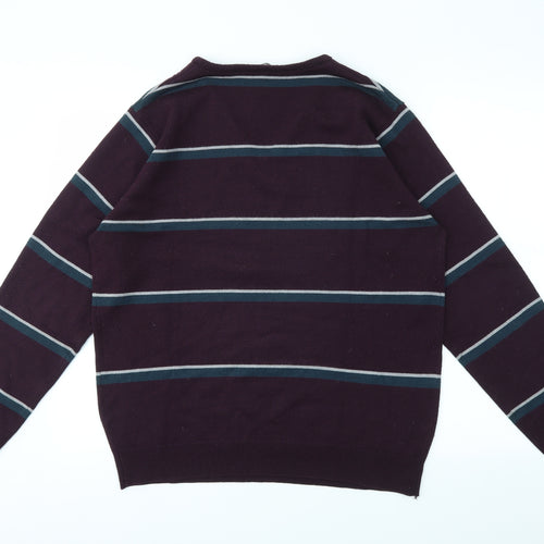 Cedar Wood State Mens Multicoloured Striped  Pullover Sweatshirt Size L