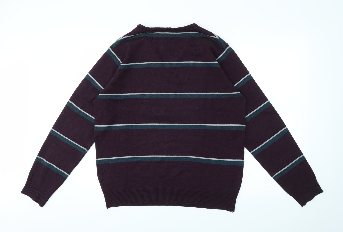 Cedar Wood State Mens Multicoloured Striped  Pullover Sweatshirt Size L