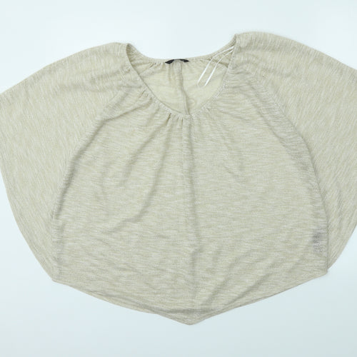 M&Co Womens Gold   Basic T-Shirt Size 16