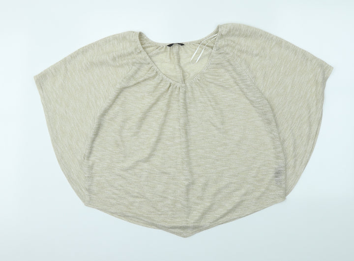 M&Co Womens Gold   Basic T-Shirt Size 16