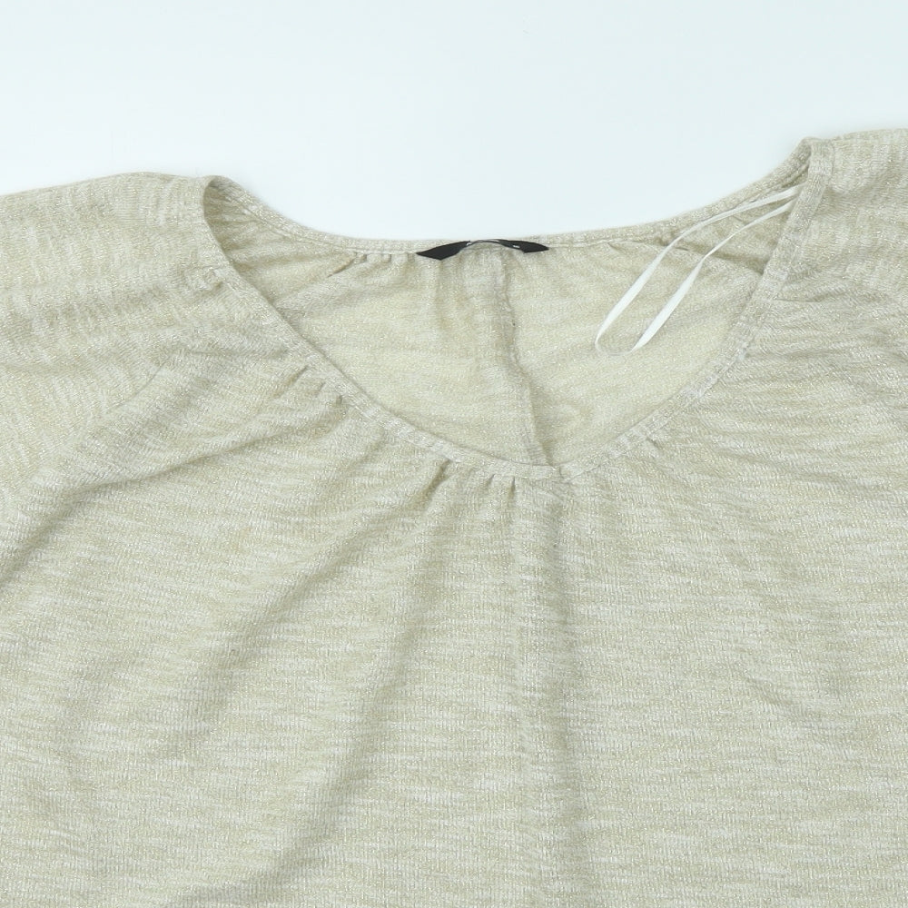 M&Co Womens Gold   Basic T-Shirt Size 16