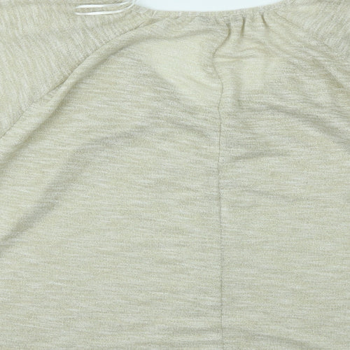 M&Co Womens Gold   Basic T-Shirt Size 16