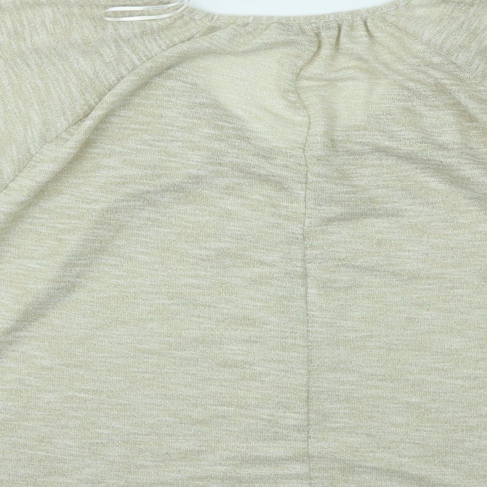M&Co Womens Gold   Basic T-Shirt Size 16
