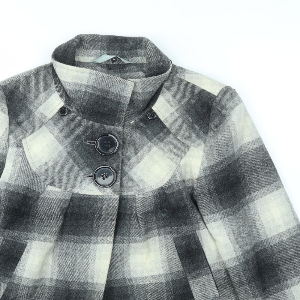 Debenhams Womens Multicoloured Check  Jacket Coat Size 8