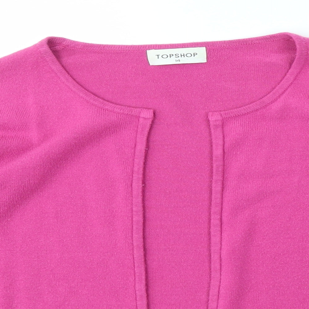 Topshop Womens Pink   Cardigan Jumper Size 14