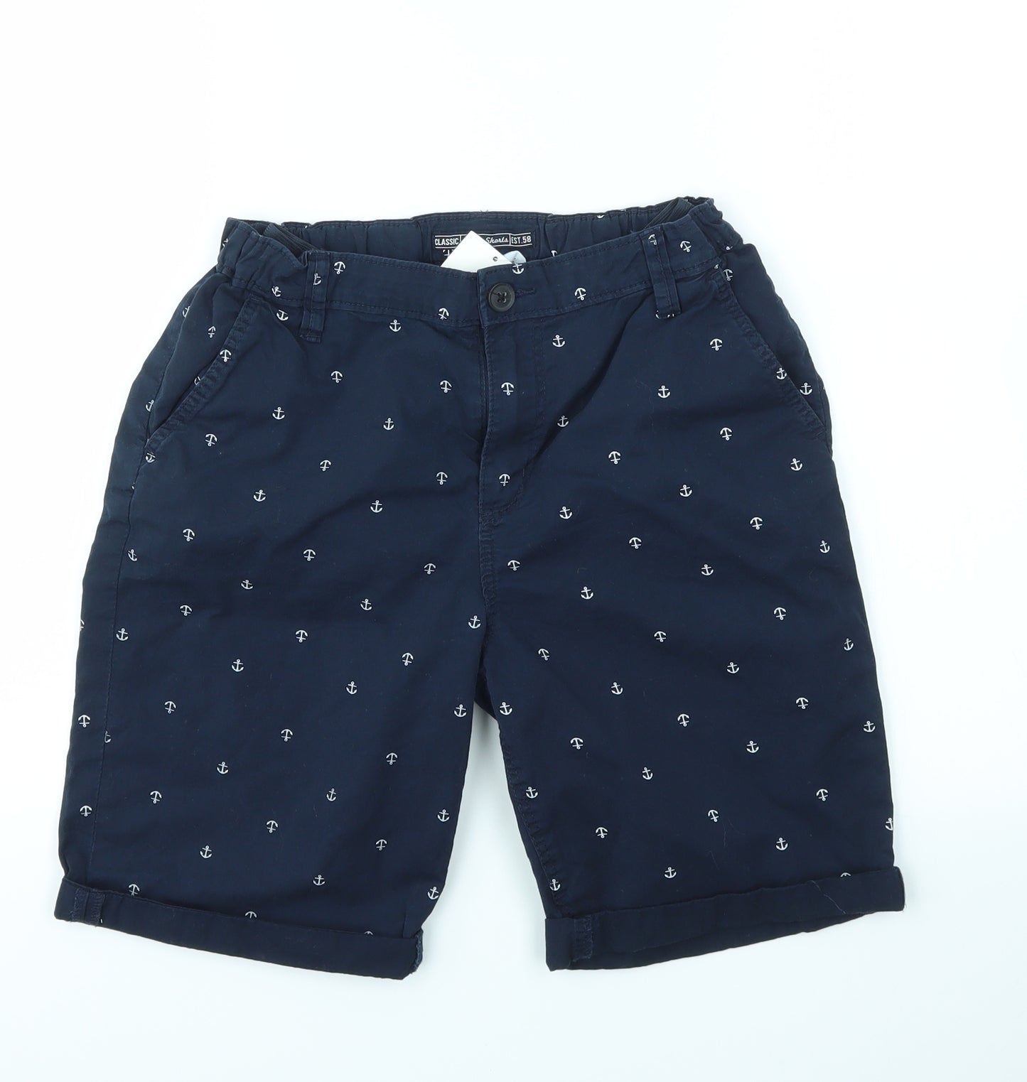 H&M Boys Blue Geometric  Cargo Shorts Size 14 Years
