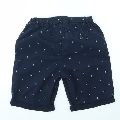 H&M Boys Blue Geometric  Cargo Shorts Size 14 Years