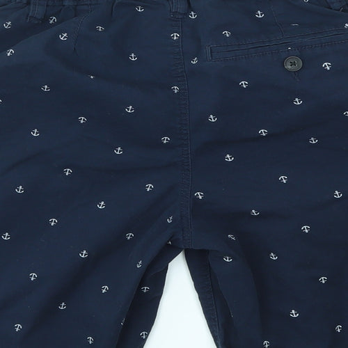 H&M Boys Blue Geometric  Cargo Shorts Size 14 Years