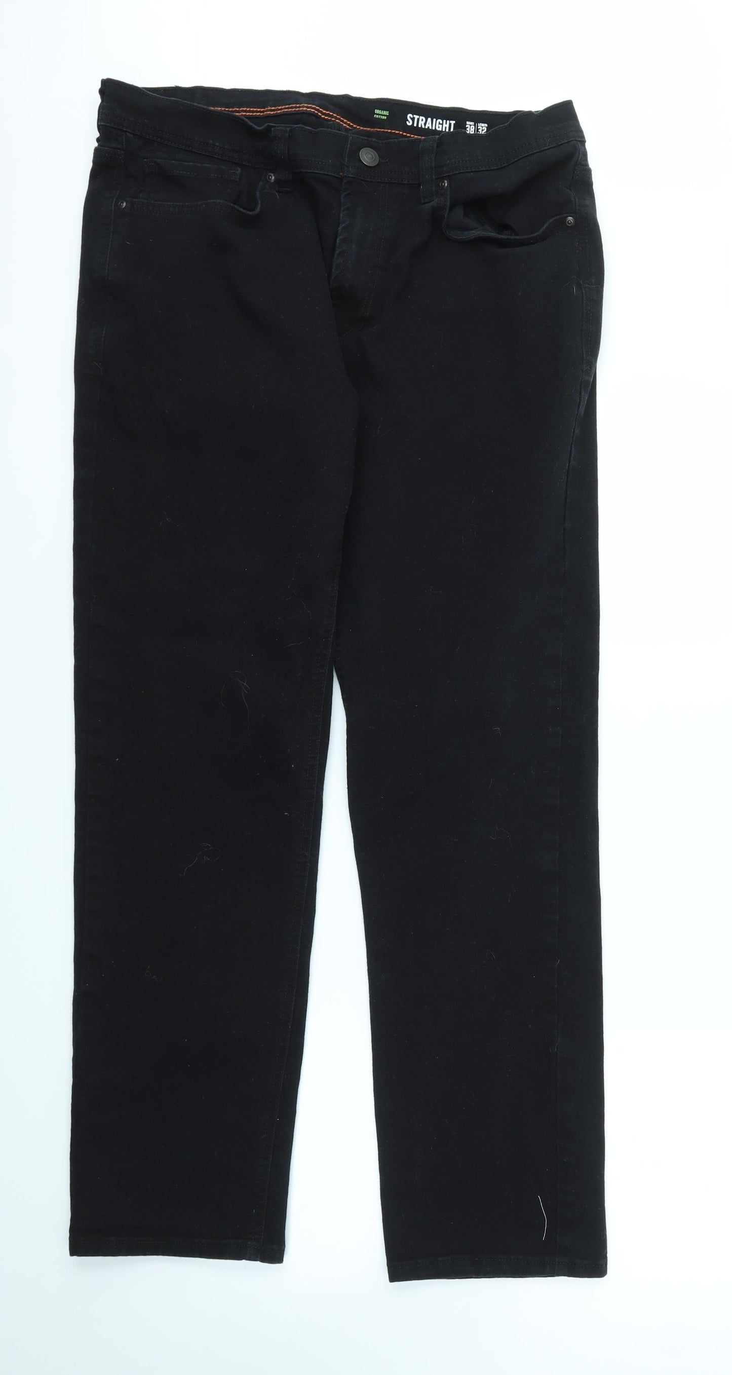 F&F Mens Black   Straight Jeans Size 38 in L32 in