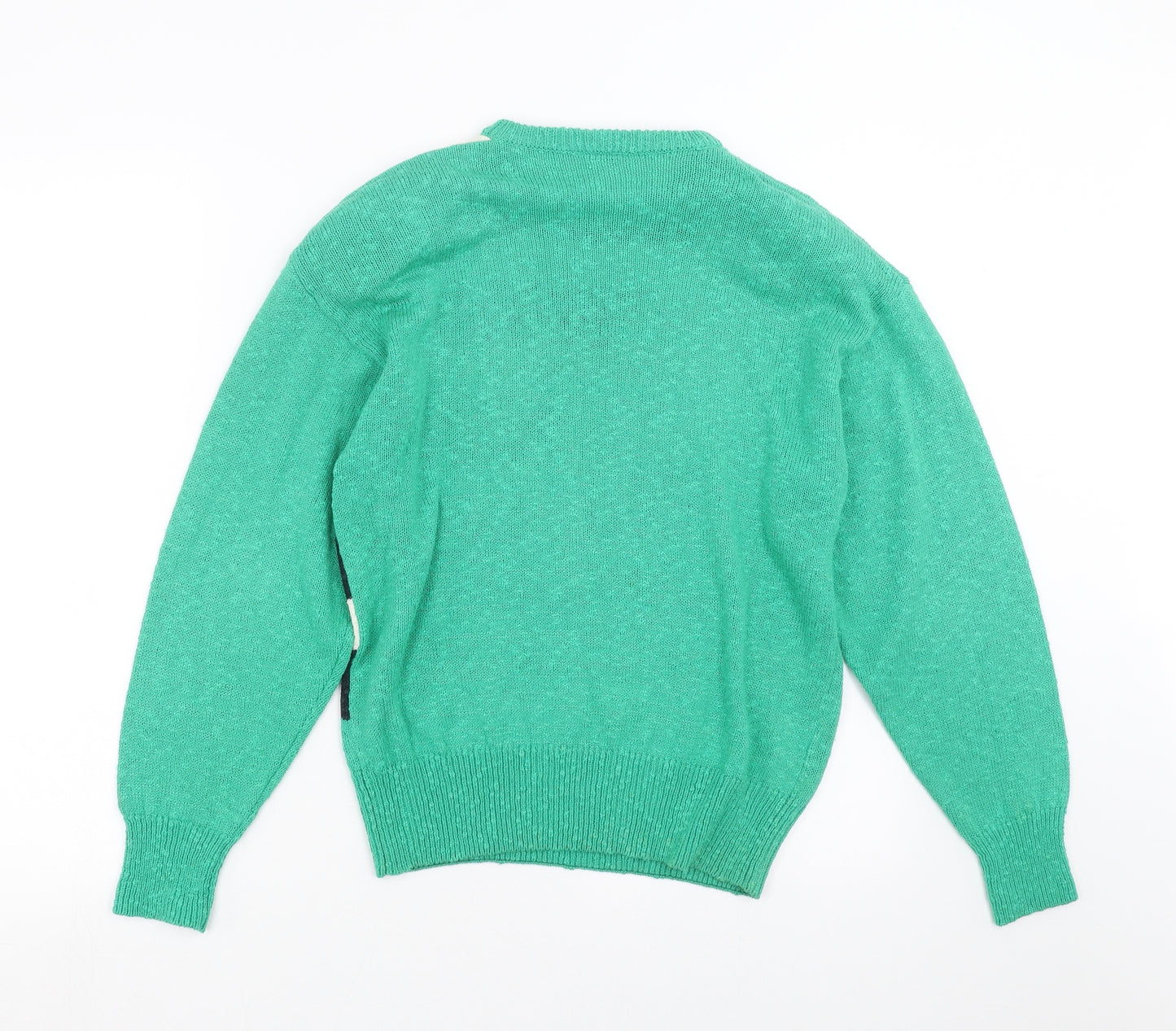 Country Casuals Womens Green Geometric Knit Pullover Jumper Size S