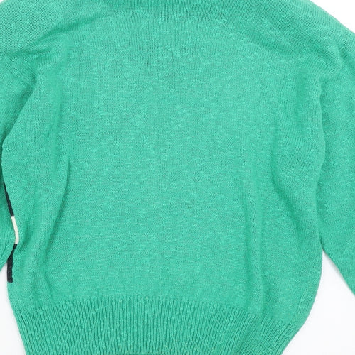 Country Casuals Womens Green Geometric Knit Pullover Jumper Size S