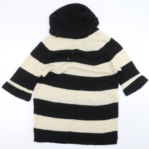 Warehouse Womens Black Striped Knit Pullover Jumper Size 10