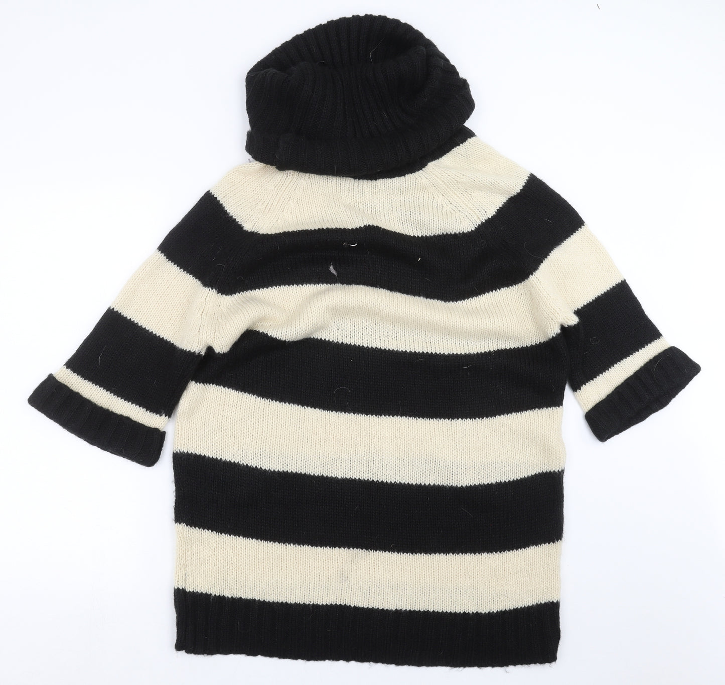 Warehouse Womens Black Striped Knit Pullover Jumper Size 10