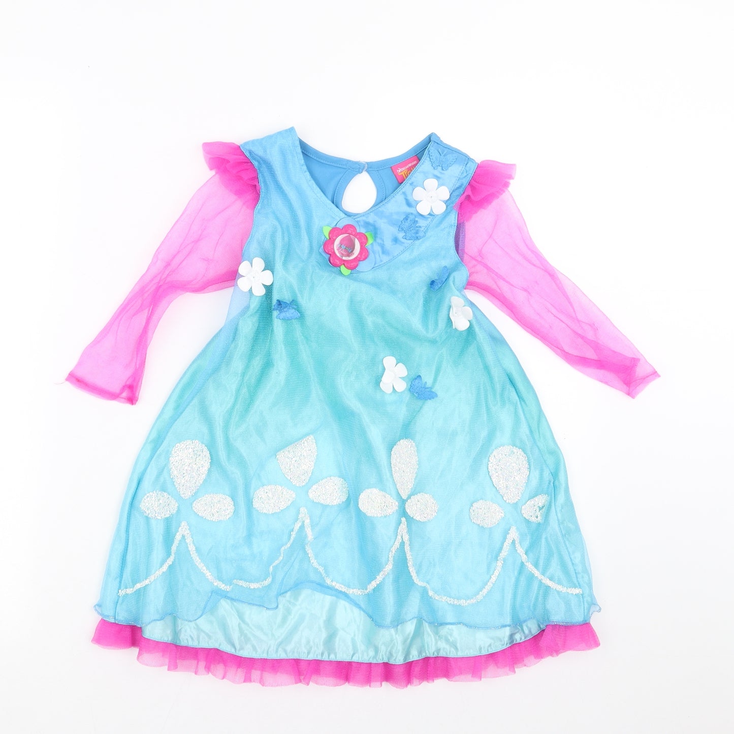TROLLS Girls Blue   Ball Gown  Size 5-6 Years  - trolls costume