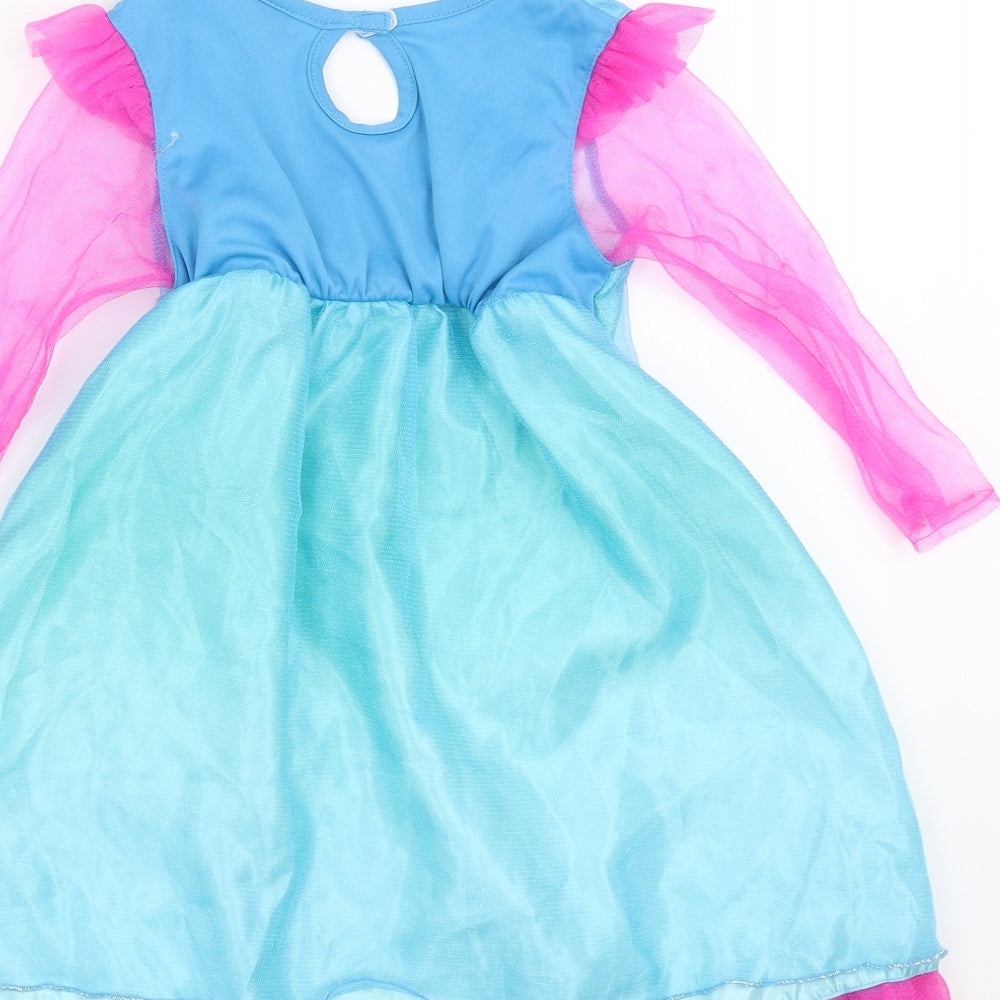 TROLLS Girls Blue   Ball Gown  Size 5-6 Years  - trolls costume