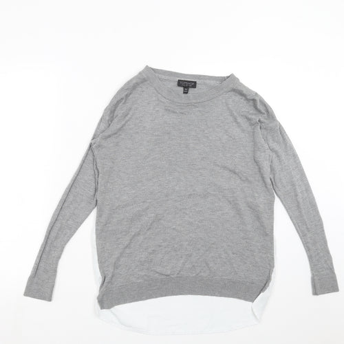 Topshop Womens Grey  Knit Pullover Jumper Size 8