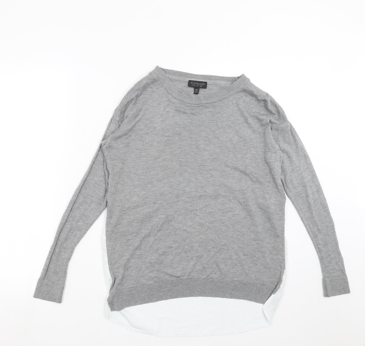 Topshop Womens Grey  Knit Pullover Jumper Size 8