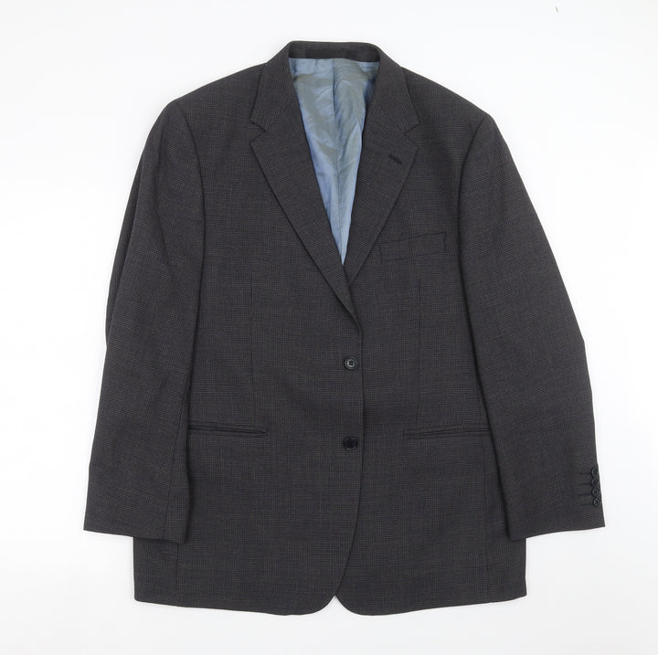 Marks and Spencer Mens Blue Check Jacket Suit Jacket Size 44