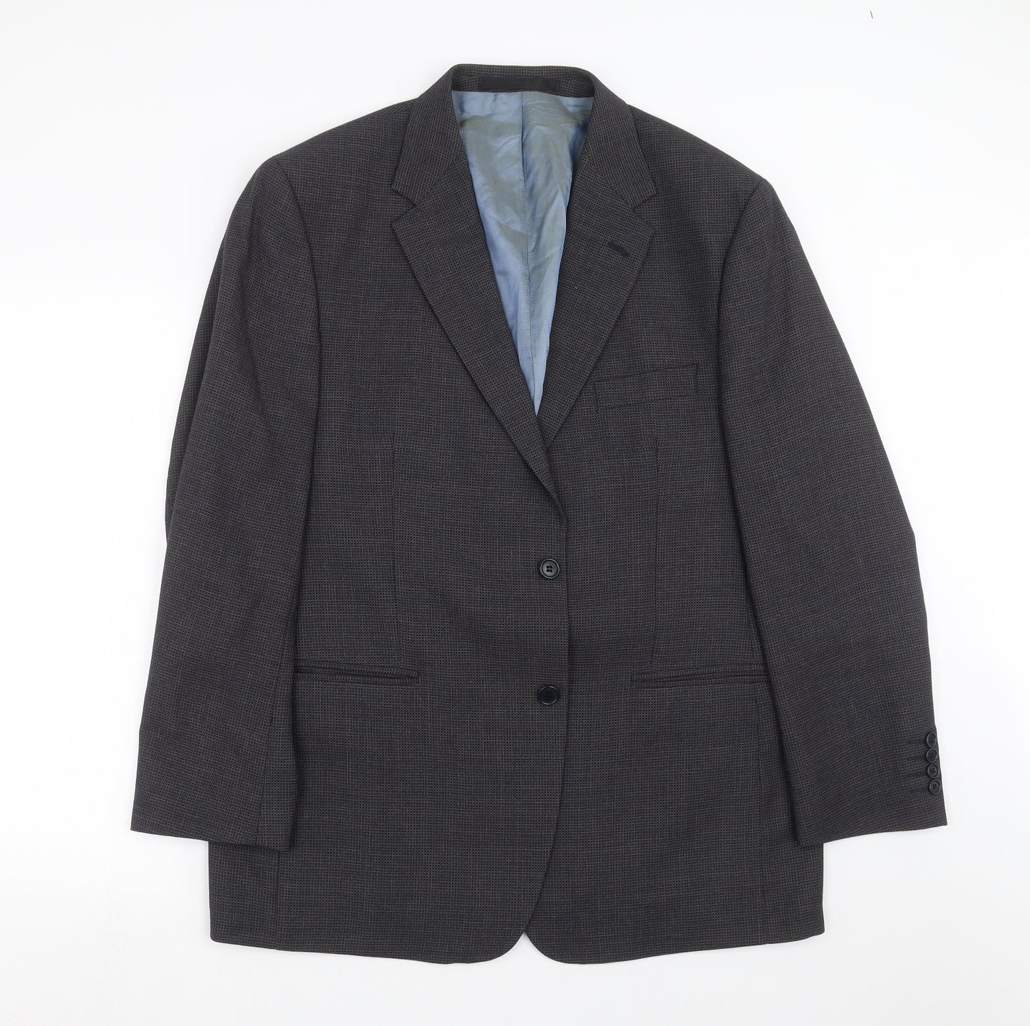 Marks and Spencer Mens Blue Check  Jacket Suit Jacket Size 44