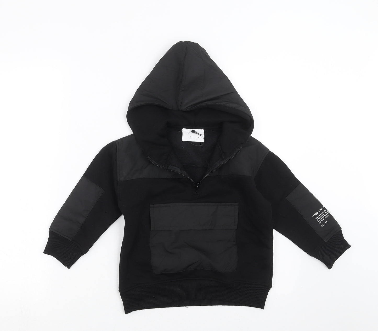 Zara Boys Black   Pullover Hoodie Size 6 Years