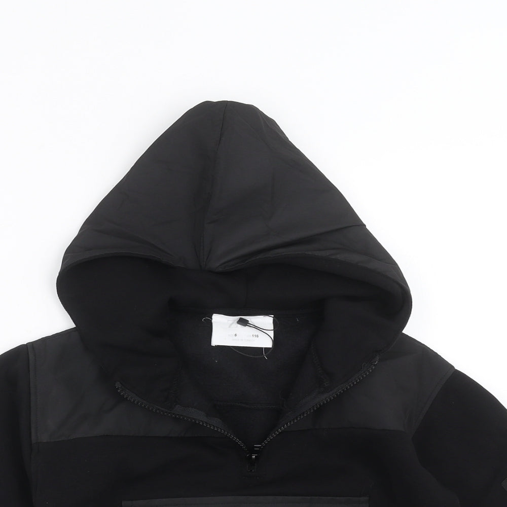 Zara Boys Black   Pullover Hoodie Size 6 Years