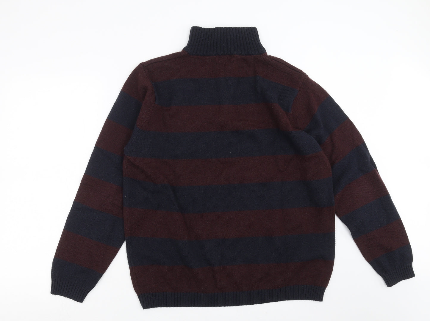 Boston Crew Mens Blue Striped Knit Pullover Jumper Size XL