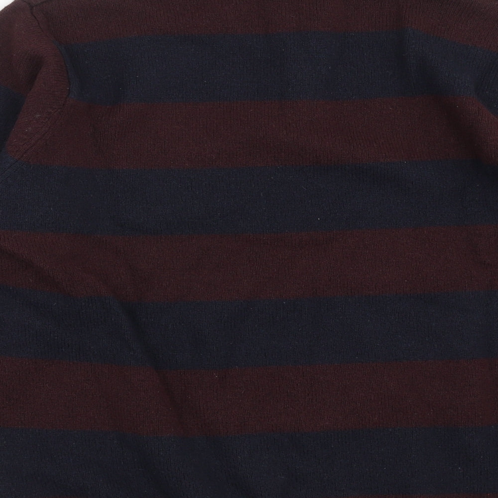Boston Crew Mens Blue Striped Knit Pullover Jumper Size XL