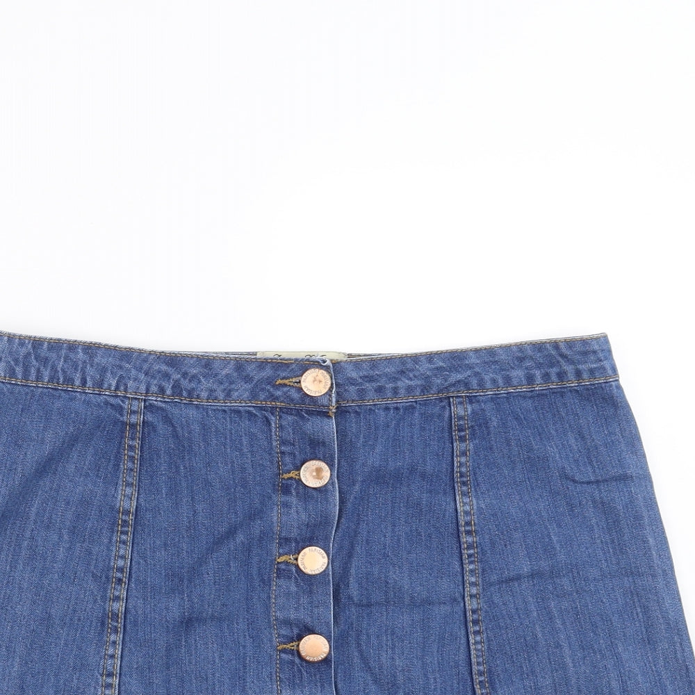 Parisian Collection  Womens Blue  Denim A-Line Skirt Size 14