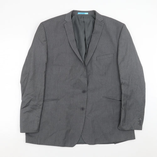 Burton Mens Grey Striped  Jacket Suit Jacket Size 48