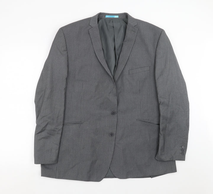 Burton Mens Grey Striped Jacket Suit Jacket Size 48