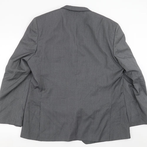 Burton Mens Grey Striped  Jacket Suit Jacket Size 48