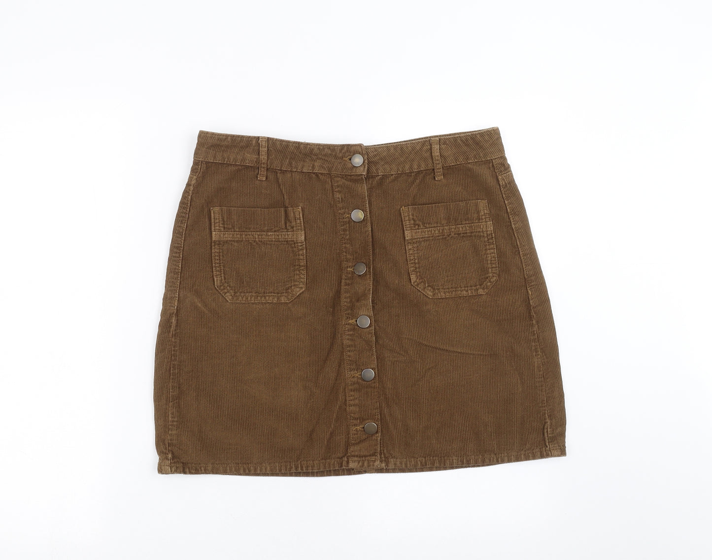 Primark Womens Brown  Corduroy A-Line Skirt Size 14
