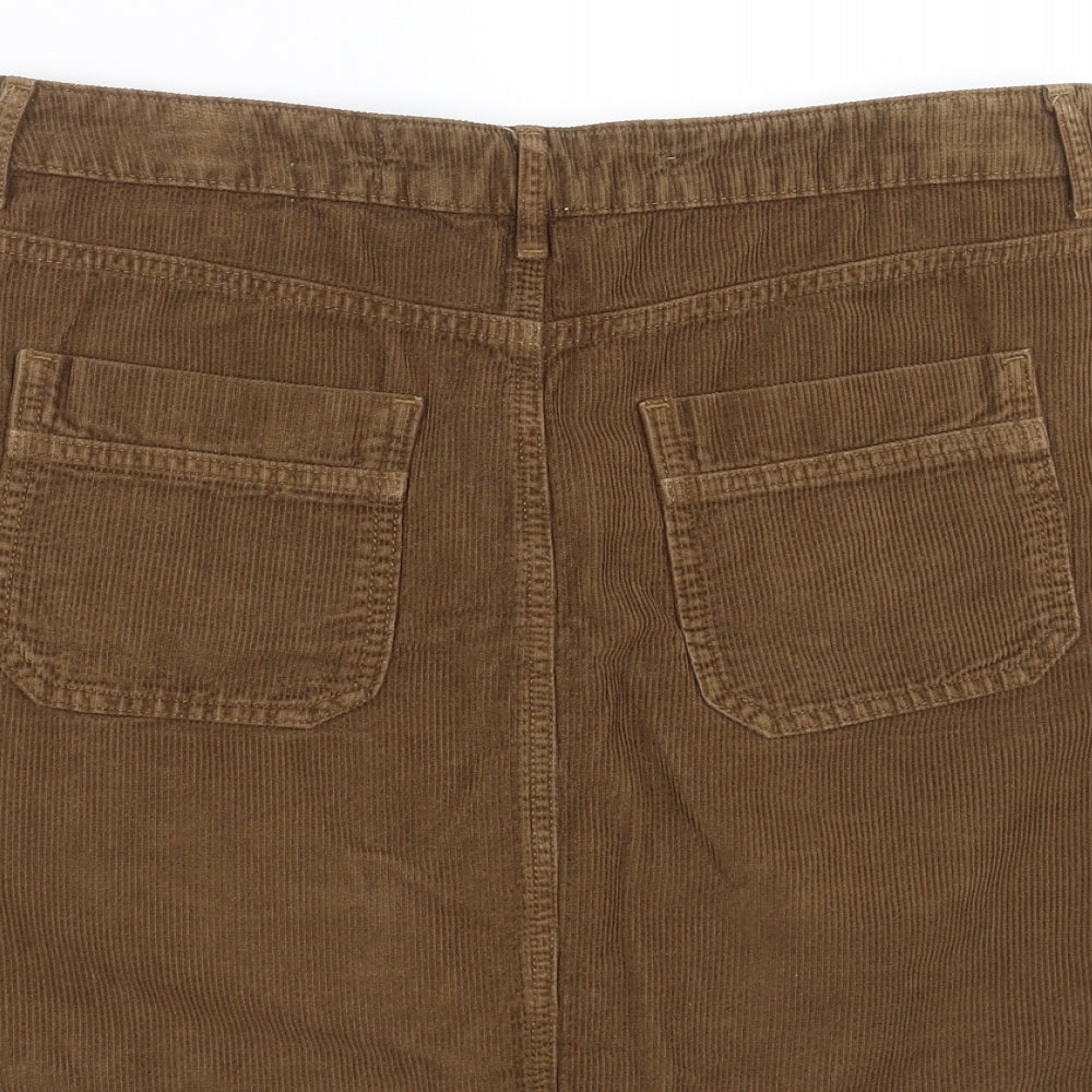 Primark Womens Brown  Corduroy A-Line Skirt Size 14
