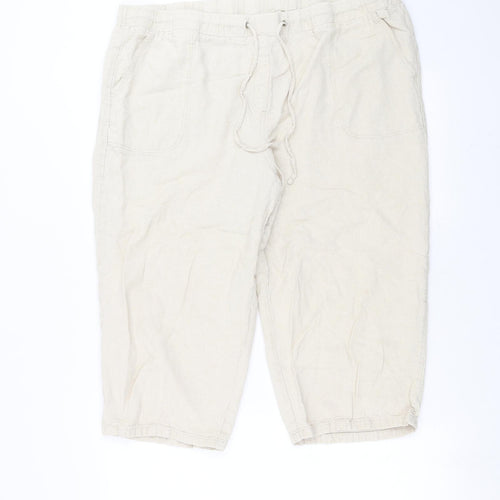 Cotton Traders Womens Beige   Cropped Trousers Size 22 L20 in