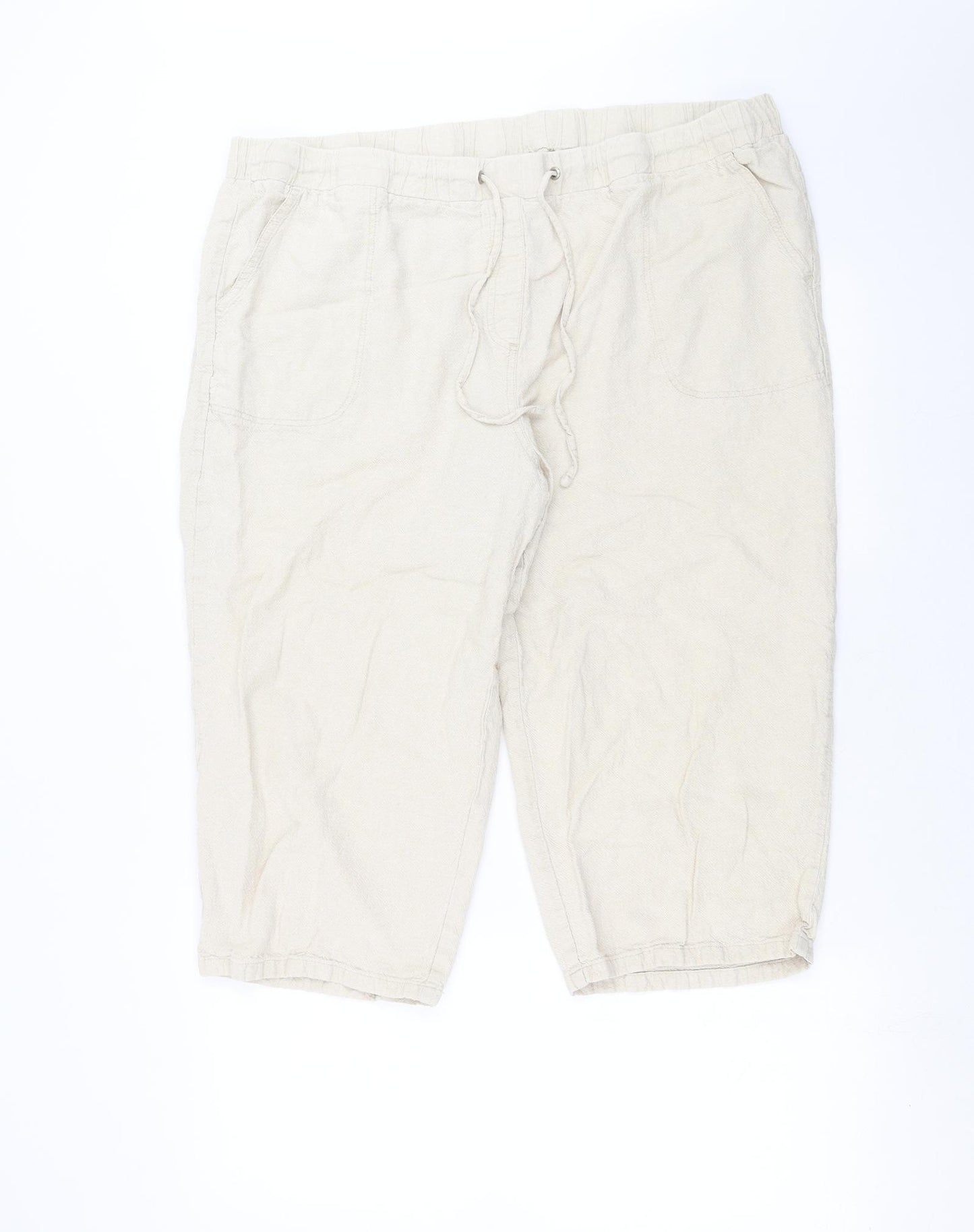 Cotton Traders Womens Beige   Cropped Trousers Size 22 L20 in