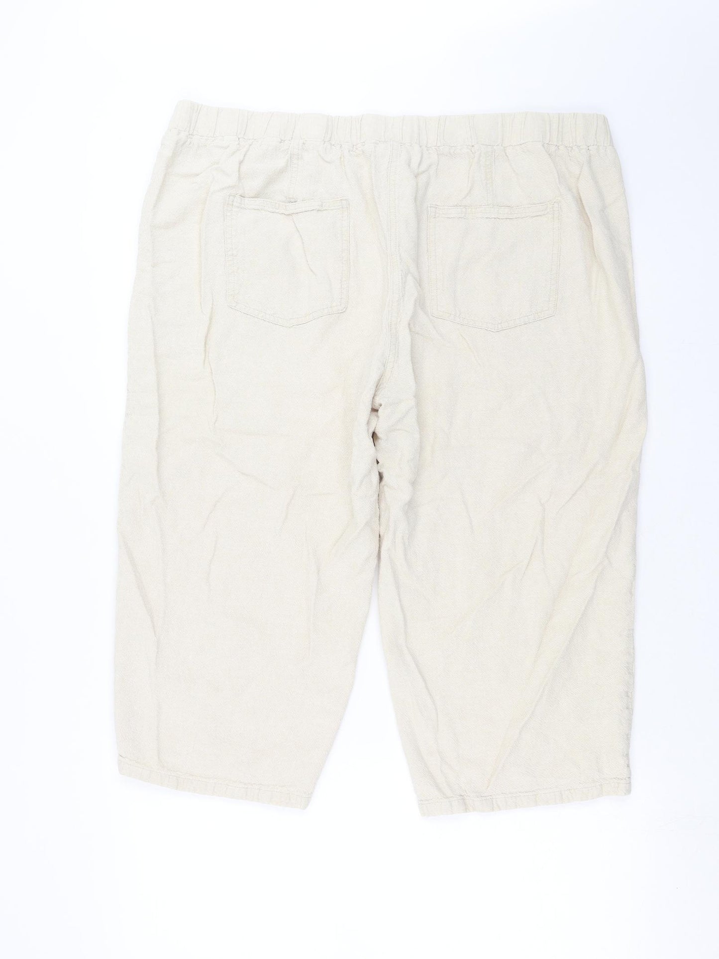 Cotton Traders Womens Beige   Cropped Trousers Size 22 L20 in