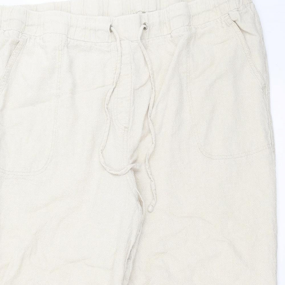 Cotton Traders Womens Beige   Cropped Trousers Size 22 L20 in