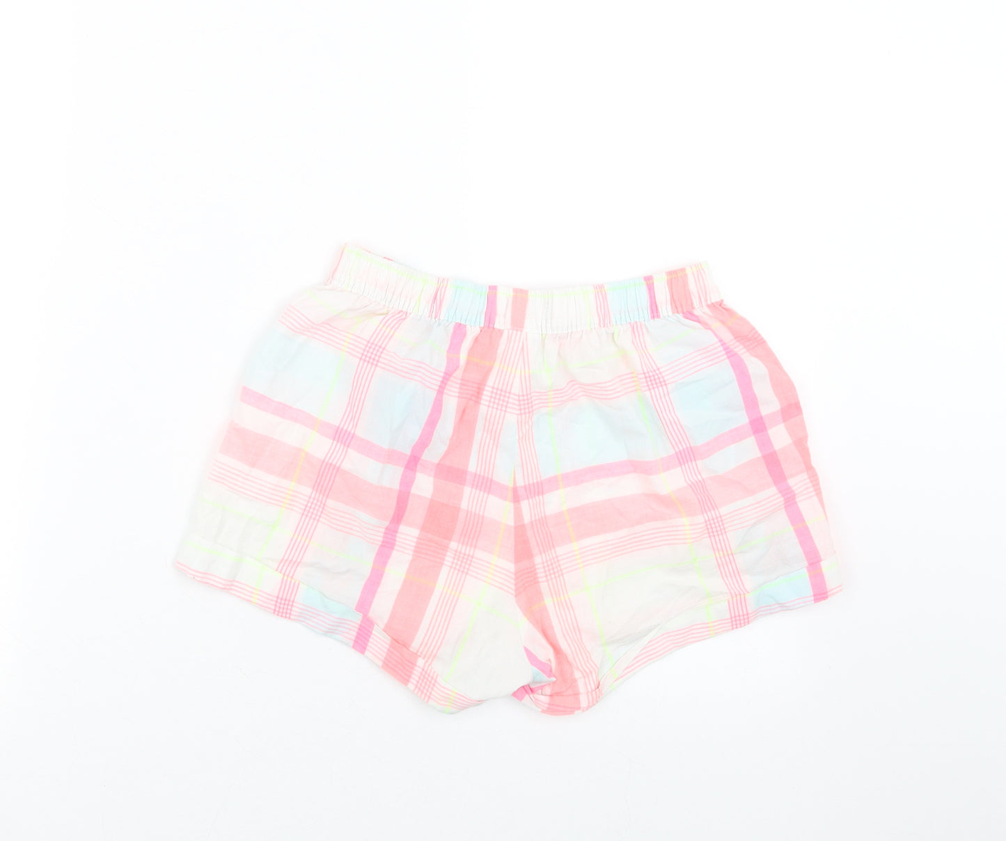 F&F Womens Pink Check   Sleep Shorts Size 6
