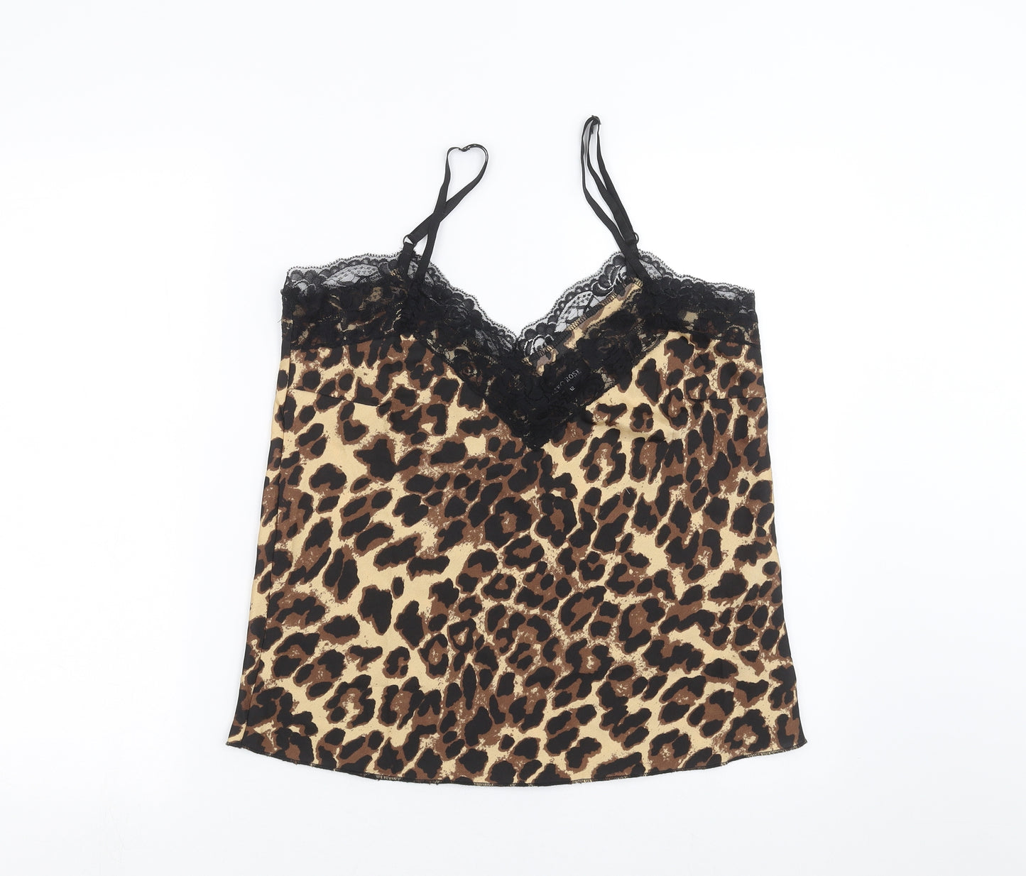 CAMEO ROSE Womens Brown Animal Print  Camisole Blouse Size 12