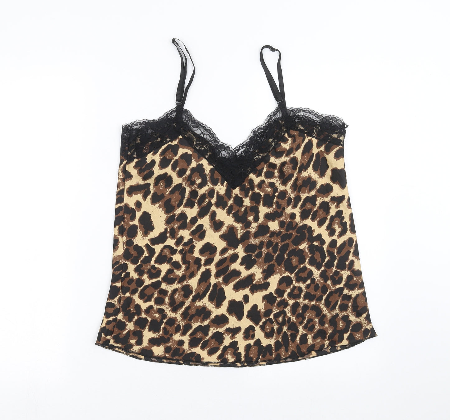 CAMEO ROSE Womens Brown Animal Print  Camisole Blouse Size 12